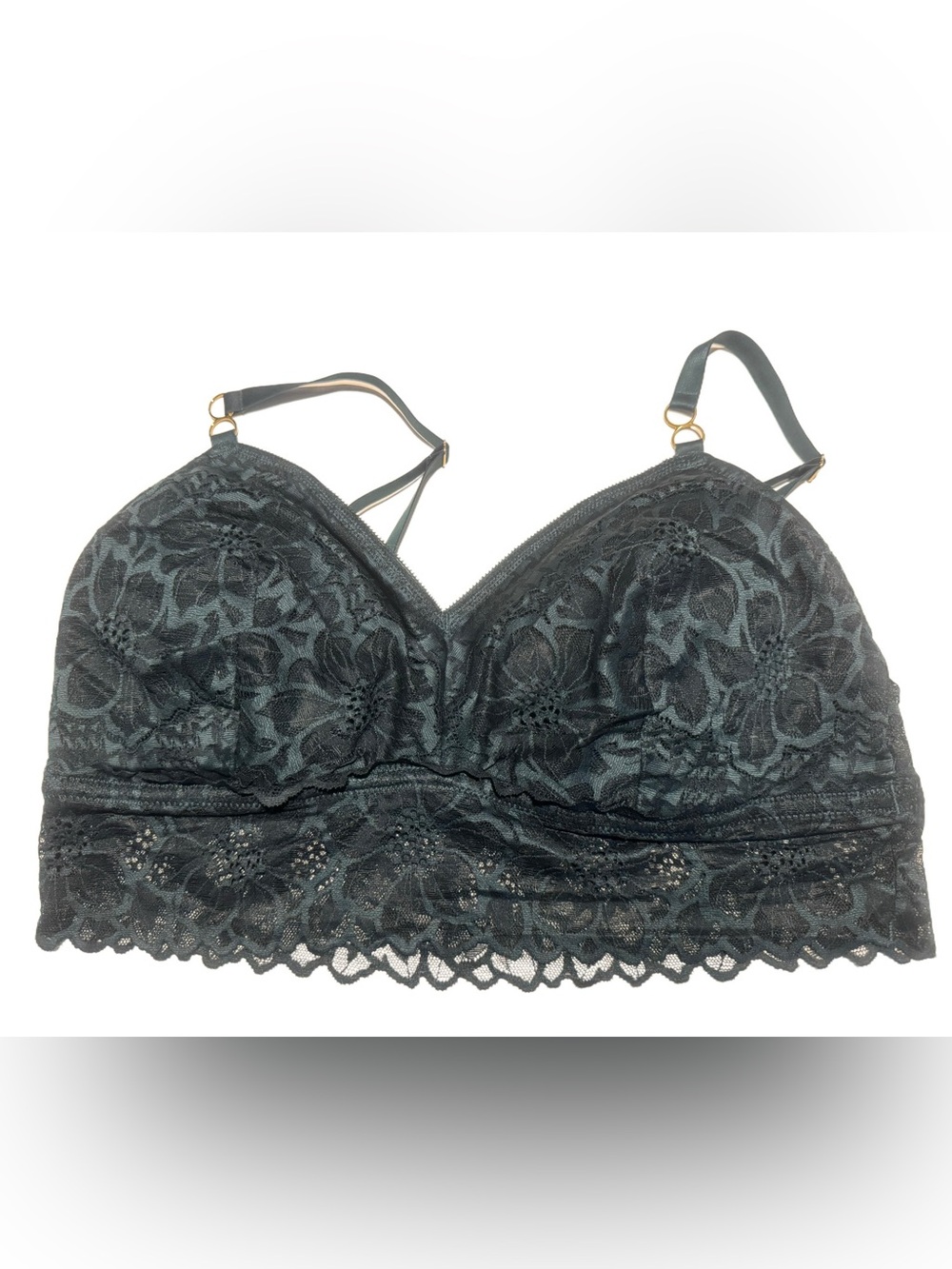Aerie Forest Green Lace Padded Bralette Size XL DD NWT